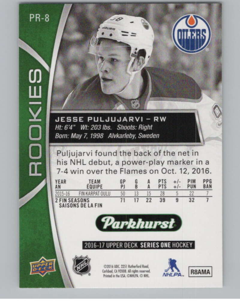 2016-17 Upper Deck Parkhurst Rookies Previews #PR-8 Jesse Puljujarvi  V100966 Image 2