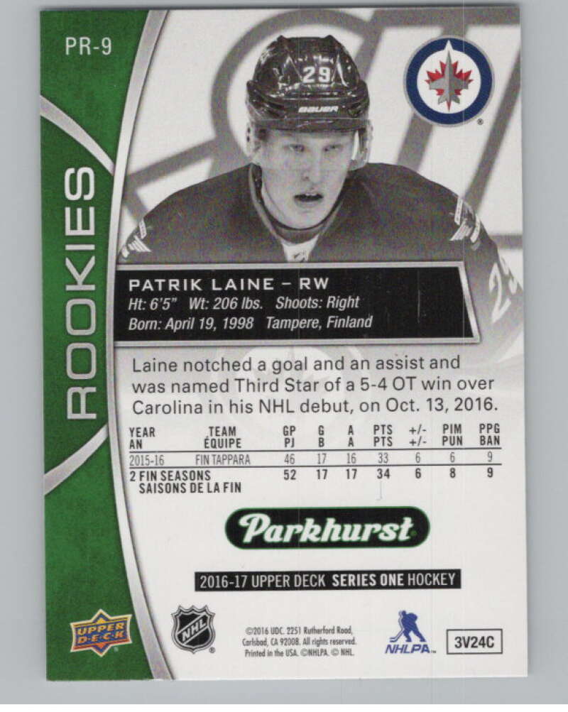 2016-17 Upper Deck Parkhurst Rookies Previews #PR-9 Patrik Laine  V100967 Image 2