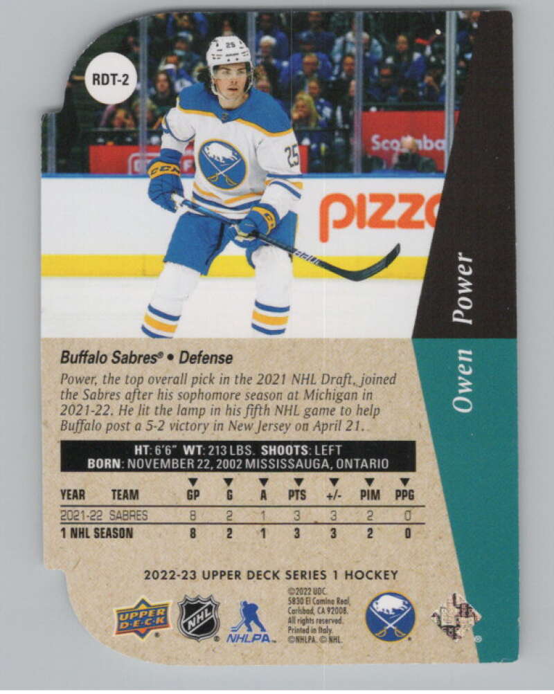 2022-23 Upper Deck 1994-95 Rookie Die-Cuts #RDT-2 Owen Power Sabres  V100977 Image 2
