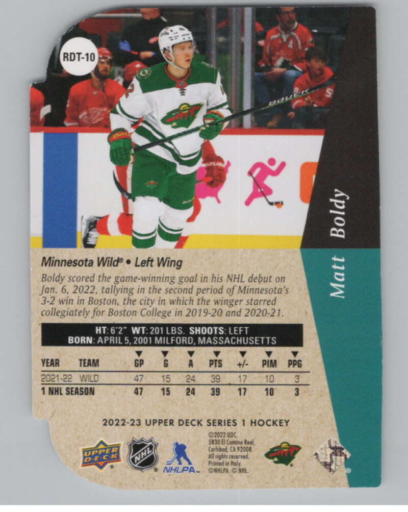 2022-23 Upper Deck 1994-95 Rookie Die-Cuts #RDT-10 Matt Boldy Wild  V100978 Image 2