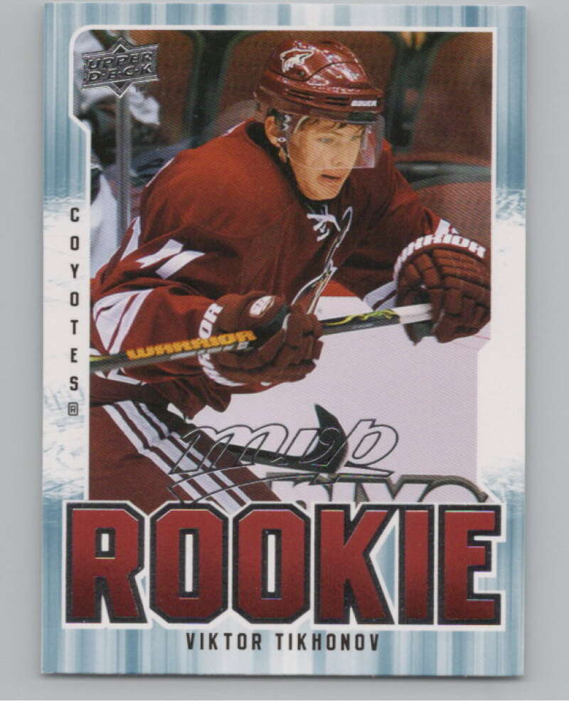 2008-09 Upper Deck MVP #389 Viktor Tikhonov  RC Rookie Phoenix Coyotes  V100986 Image 1