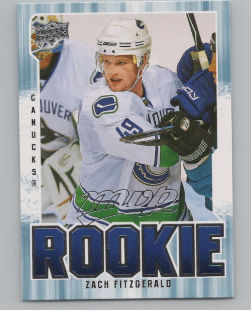2008-09 Upper Deck MVP #392 Zach Fitzgerald  RC Rookie Vancouver Canucks  V100987 Image 1