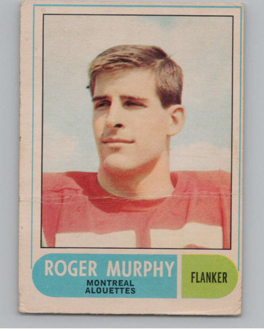 1968 O-Pee-Chee CFL #1 Roger Murphy  Montreal Alouettes  101028 Image 1