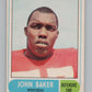 1968 O-Pee-Chee CFL #7 John Baker  Montreal Alouettes  101031 Image 1
