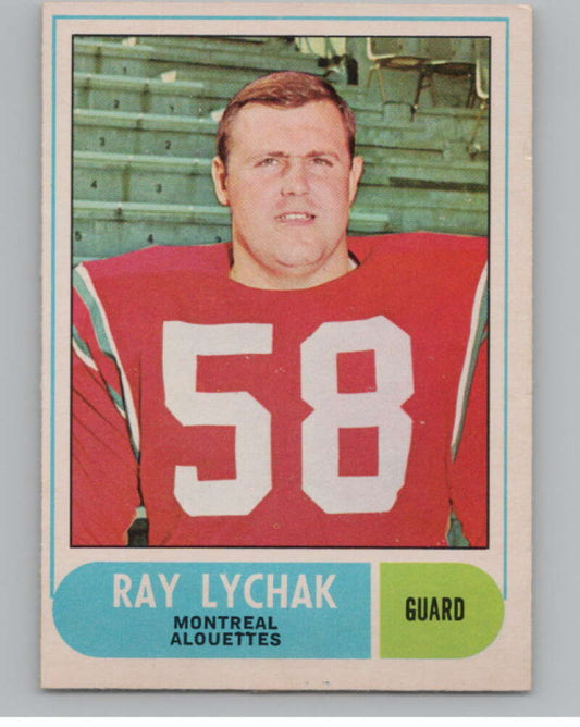 1968 O-Pee-Chee CFL #13 Ray Lychak  Montreal Alouettes  101035 Image 1