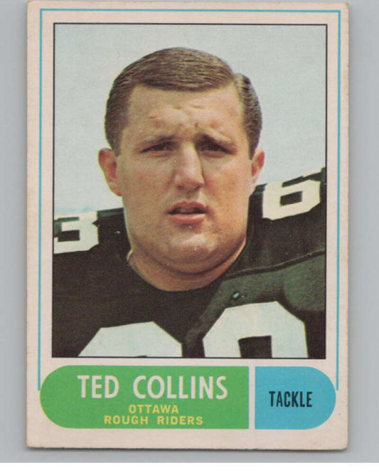 1968 O-Pee-Chee CFL #14 Ted Collins  Ottawa Rough Riders  101036 Image 1
