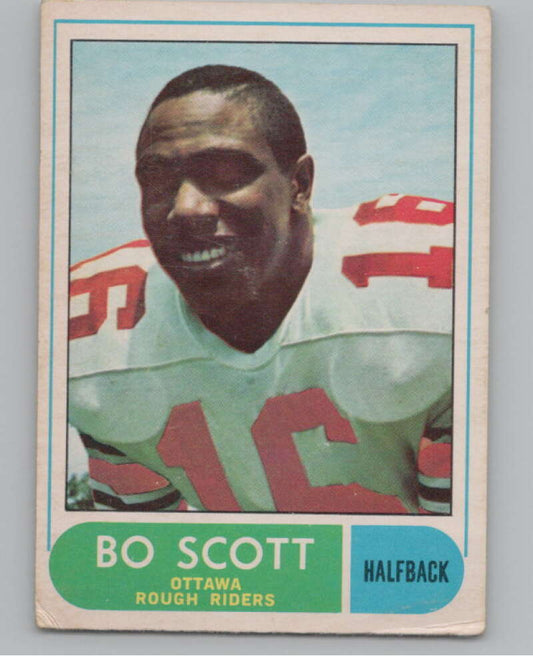 1968 O-Pee-Chee CFL #18 Bo Scott  Ottawa Rough Riders  101037 Image 1
