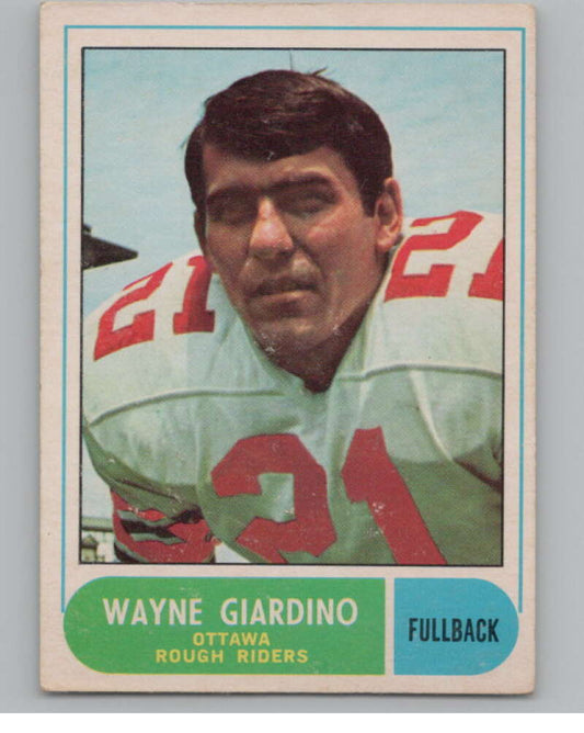 1968 O-Pee-Chee CFL #20 Wayne Giardino Ottawa Rough Riders  101038 Image 1