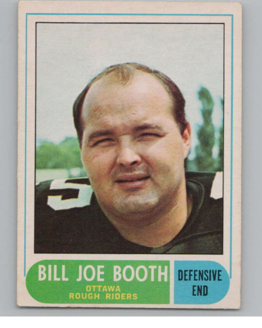1968 O-Pee-Chee CFL #22 Billy Joe Booth Ottawa Rough Riders  101040 Image 1