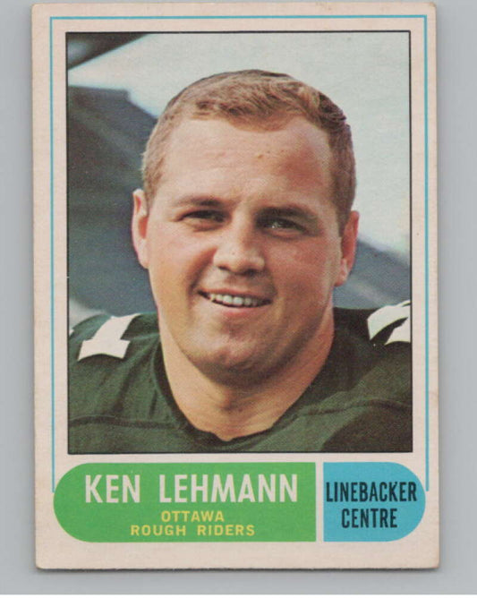 1968 O-Pee-Chee CFL #25 Ken Lehmann  Ottawa Rough Riders  101042 Image 1
