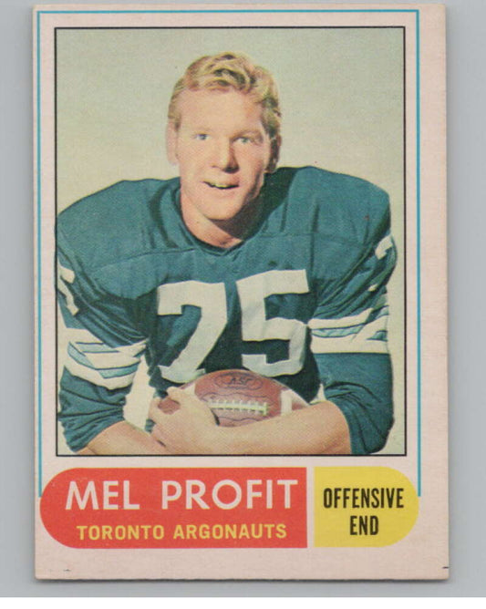 1968 O-Pee-Chee CFL #30 Mel Profit  Toronto Argonauts  101045 Image 1