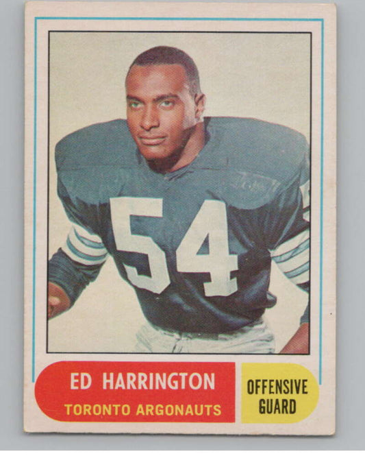 1968 O-Pee-Chee CFL #34 Ed Harrington  Toronto Argonauts  101048 Image 1