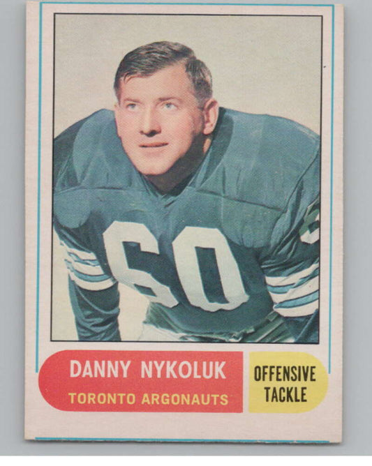 1968 O-Pee-Chee CFL #41 Danny Nykoluk  Toronto Argonauts  101053 Image 1