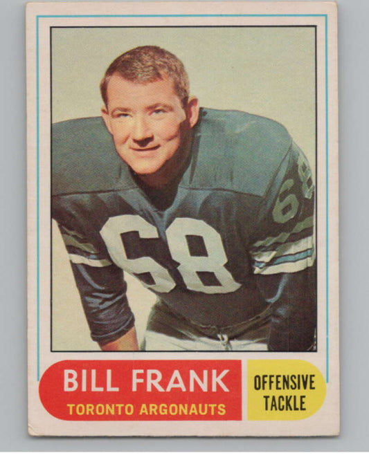 1968 O-Pee-Chee CFL #42 Bill Frank  Toronto Argonauts  101054 Image 1