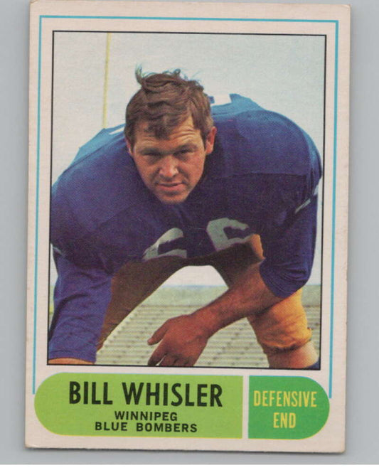 1968 O-Pee-Chee CFL #62 Bill Whisler  Winnipeg Blue Bombers  101057 Image 1
