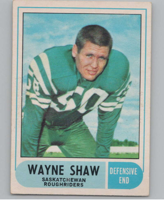 1968 O-Pee-Chee CFL #90 Wayne Shaw Saskatchewan Roughriders  101061 Image 1