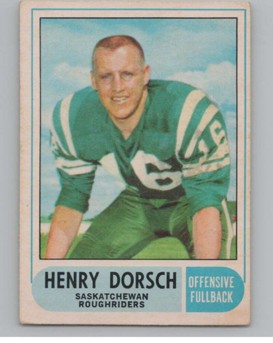 1968 O-Pee-Chee CFL #92 Henry Dorsch Saskatchewan Roughriders  101062 Image 1