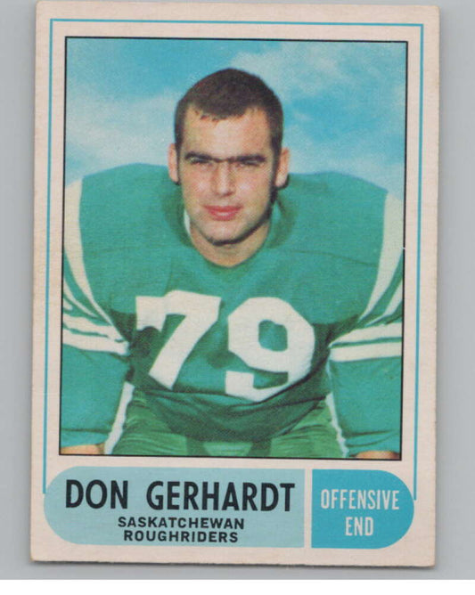 1968 O-Pee-Chee CFL #99 Don Gerhardt Saskatchewan Roughriders  101064 Image 1