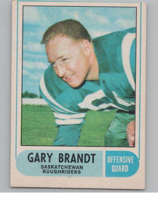1968 O-Pee-Chee CFL #103 Gary Brandt Saskatchewan Roughriders  101066 Image 1