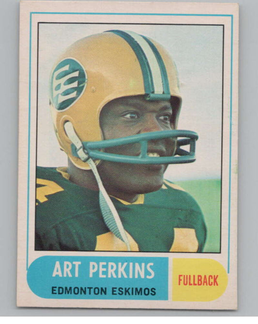 1968 O-Pee-Chee CFL #106 Art Perkins  Edmonton Eskimos  101068 Image 1