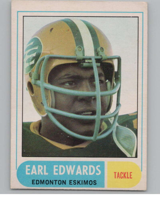 1968 O-Pee-Chee CFL #108 Earl Edwards  Edmonton Eskimos  101069 Image 1
