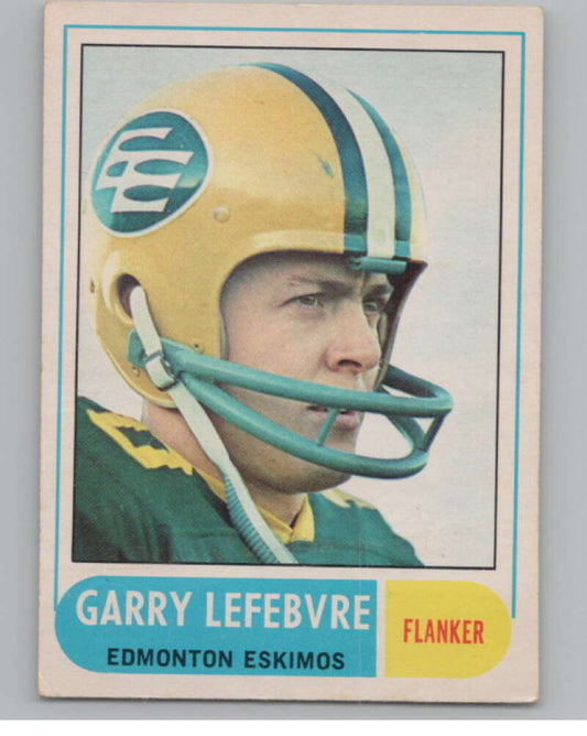 1968 O-Pee-Chee CFL #109 Garry Lefebvre  Edmonton Eskimos  101070 Image 1