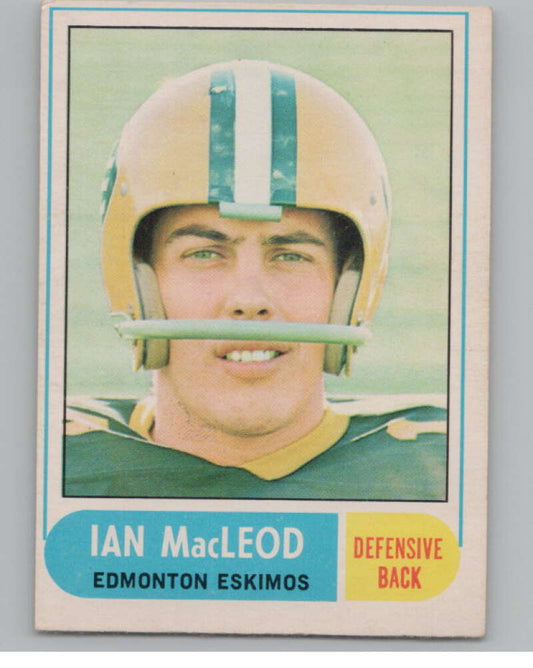 1968 O-Pee-Chee CFL #111 Ian MacLeod  Edmonton Eskimos  101072 Image 1
