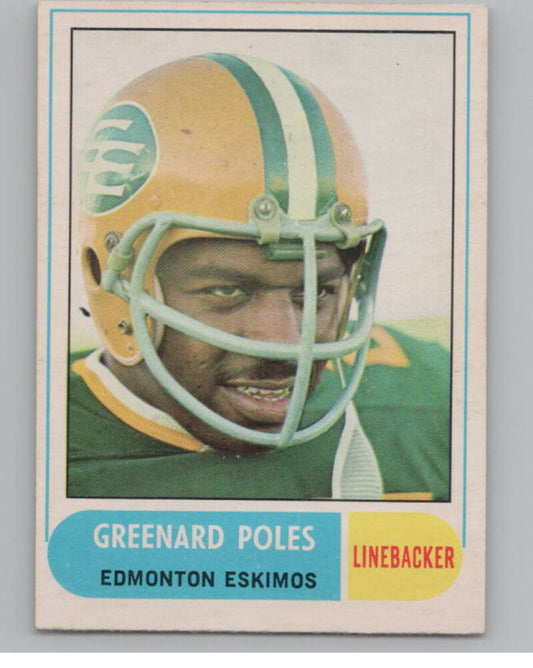 1968 O-Pee-Chee CFL #117 Greenard Poles  Edmonton Eskimos  101074 Image 1