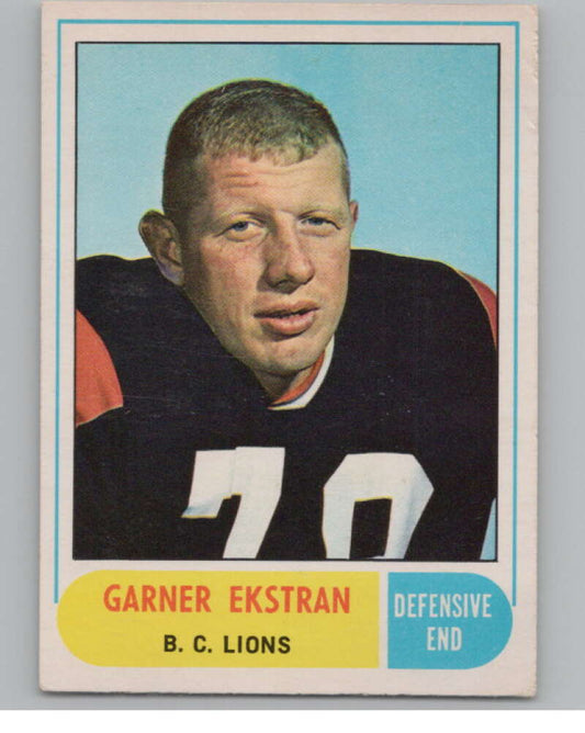 1968 O-Pee-Chee CFL #121 Garner Ekstran British Columbia Lions  101075 Image 1