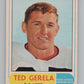 1968 O-Pee-Chee CFL #124 Ted Gerela  British Columbia Lions  101078 Image 1