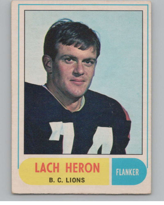 1968 O-Pee-Chee CFL #125 Lach Heron  British Columbia Lions  101079 Image 1