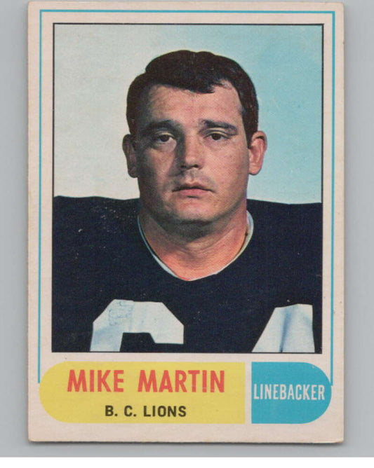 1968 O-Pee-Chee CFL #126 Mike Martin  British Columbia Lions  101080 Image 1