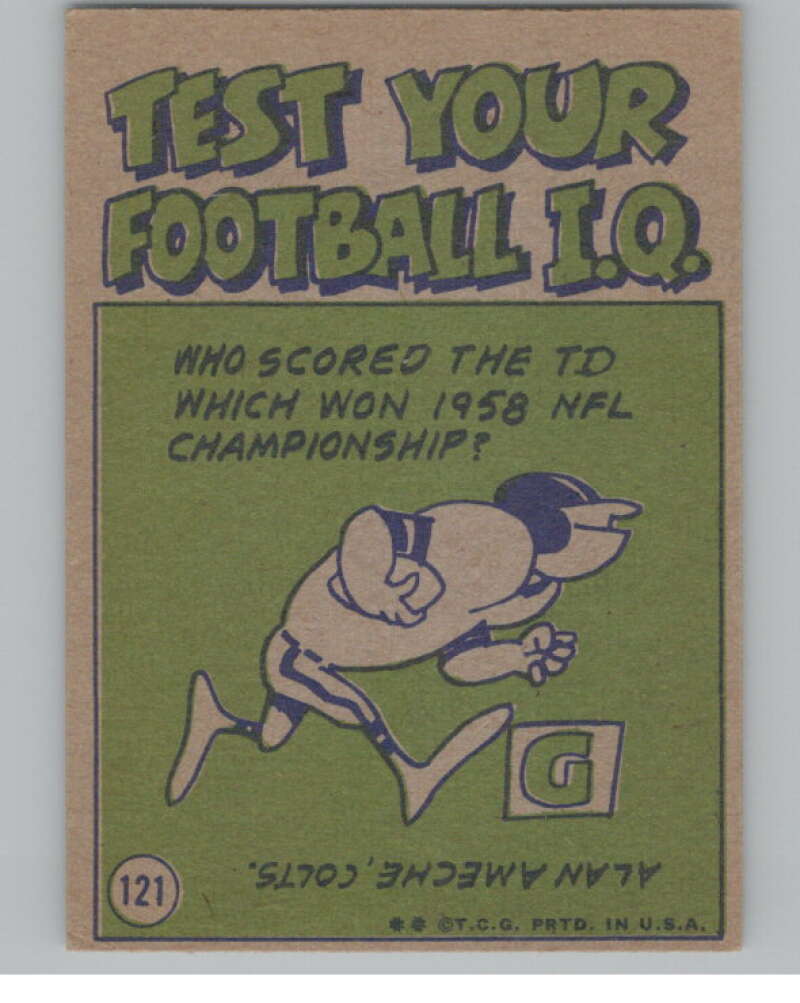 1972 Topps #121 Jim Kiick IA  Miami Dolphins  101090 Image 2