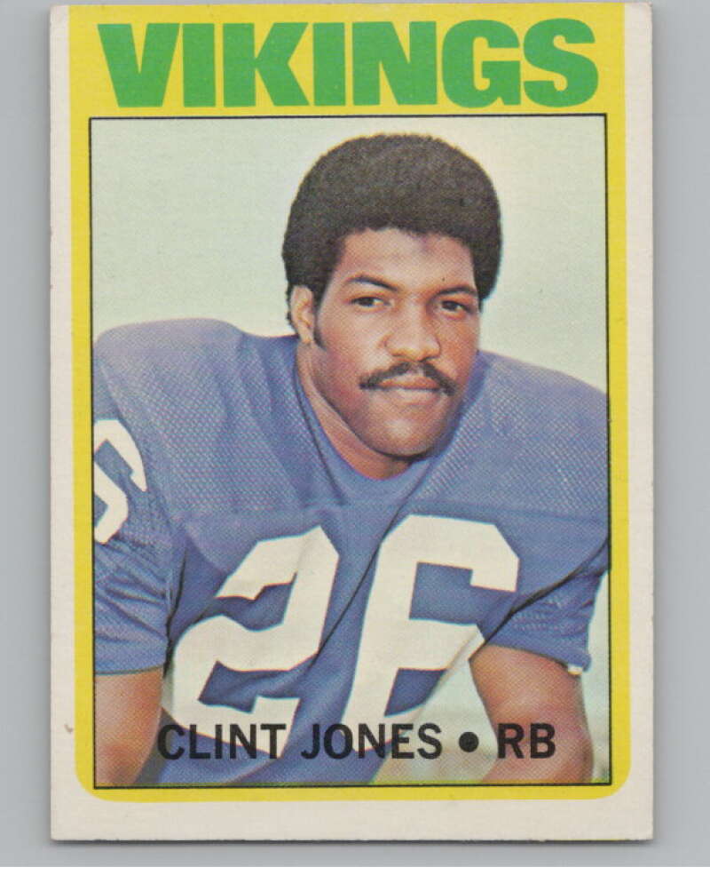 1972 Topps #166 Clint Jones  RC Rookie Minnesota Vikings  101100 Image 1