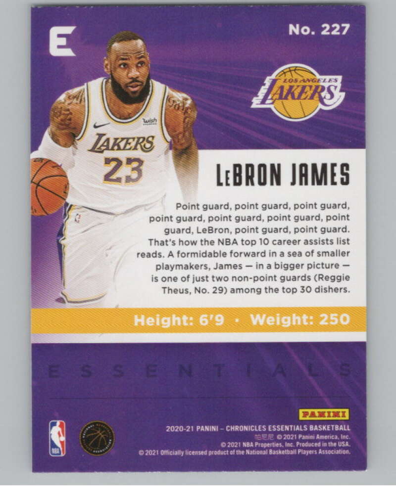 2020-21 Panini Chronicles #227 LeBron James  Los Angeles Lakers  V101161 Image 2