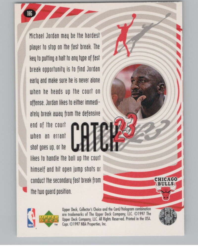 1997-98 Collector's Choice #186 Michael Jordan  Chicago Bulls  V101164 Image 2