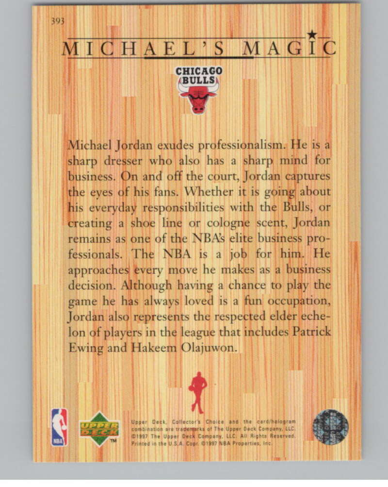 1997-98 Collector's Choice #393 Michael Jordan  Chicago Bulls  V101174 Image 2