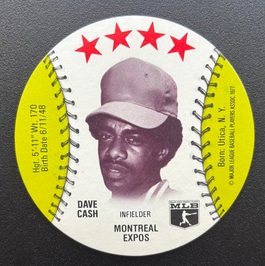 1976 MSA Buckmans Zipâz Discs Dave Cash Baseball Montreal Expos Image 1