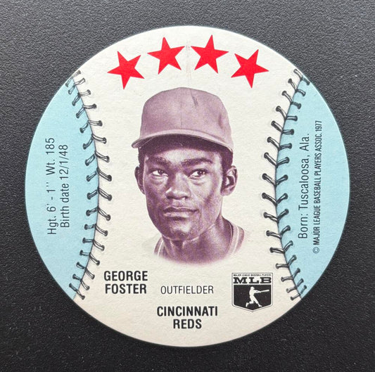1976 MSA Buckmans Zipz Discs George Foster Baseball Cincinnati Reds Image 1
