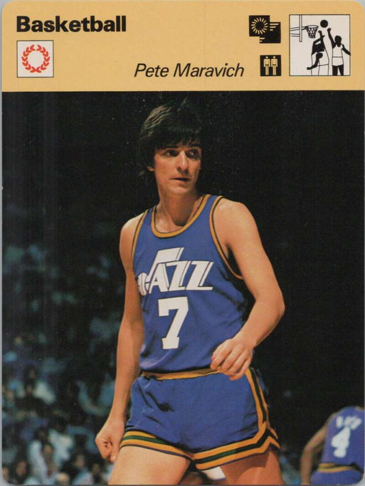 1977 Sportscaster #124 Pete Maravich Basketball Photo Card   Image 1