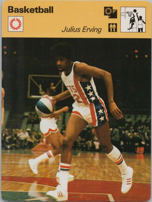 1977 Sportscaster #315 Julius Erving Basketball Photo Card   Image 1