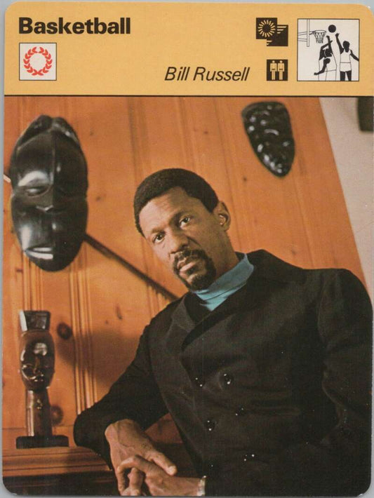 1977 Sportscaster #412 Bill Russell Basketball Photo Card   Image 1