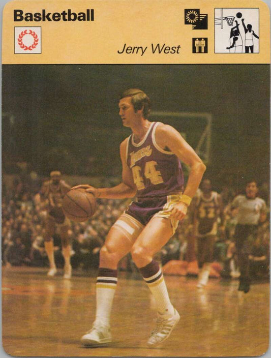 1977 Sportscaster #810 Jerry West Basketball Photo Card  Image 1