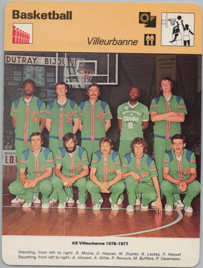 1978 Sportscaster #2624 Villeurbanne Basketball Photo Card  Image 1
