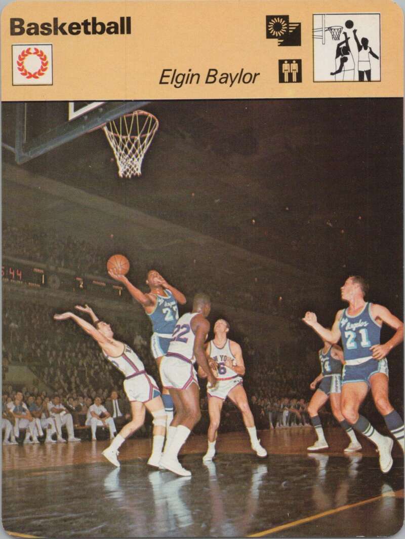 1979 Sportscaster #1614 Elgin Baylor Basketball Photo Card  Image 1