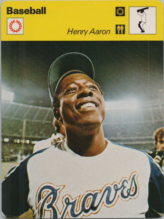 1977 Sportscaster #316 Henry Aaron Baseball Photo Card  Image 1