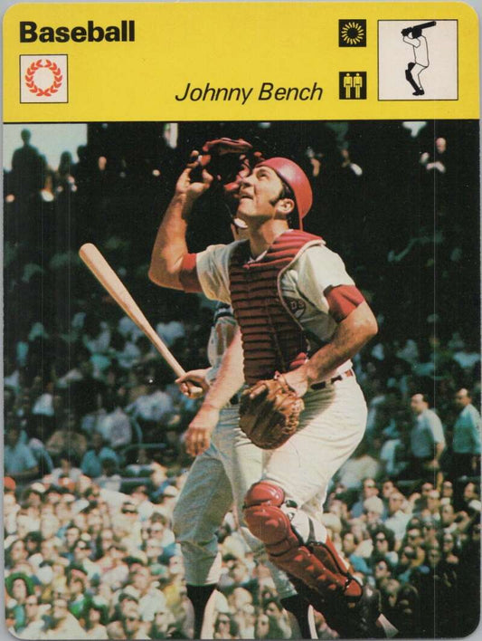 1977 Sportscaster #422 Johnny Bench Baseball Photo Card  Image 1