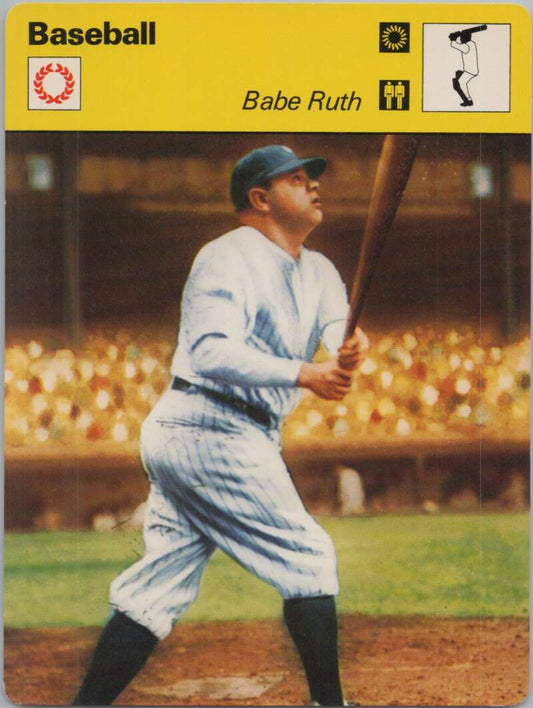 1977 Sportscaster #511 Babe Ruth Baseball Photo Card  Image 1