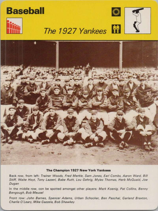 1977 Sportscaster #522 The 1927 Yankees Baseball Photo Card  Image 1