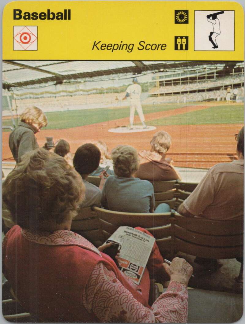 1978 Sportscaster #3305 Keeping Score Baseball Photo Card  Image 1